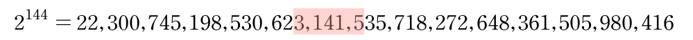 2의 144승